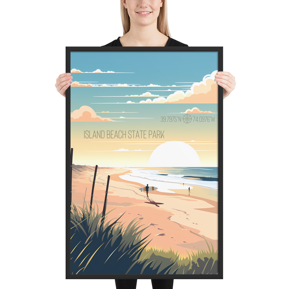 New Jersey - Island Beach State Park (Framed poster)