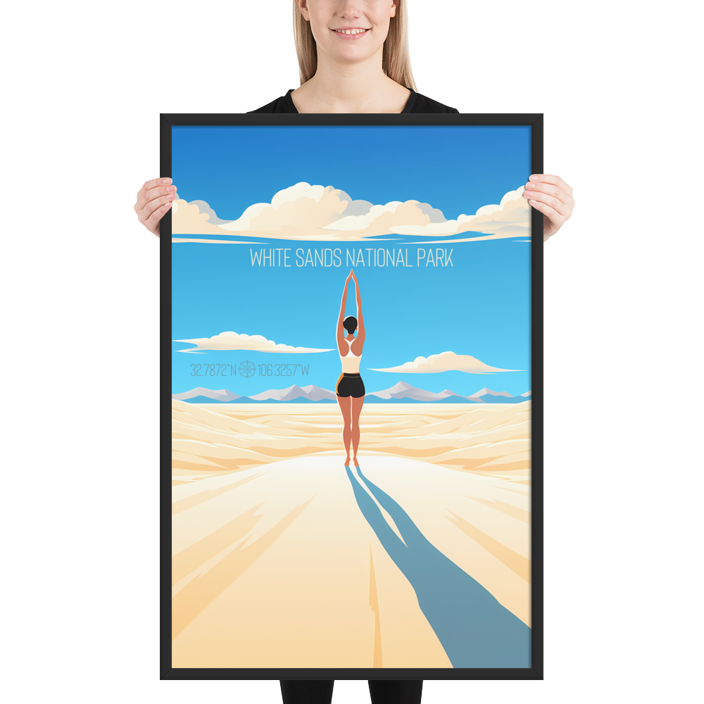 New Mexico - White Sands National Park (Framed poster)