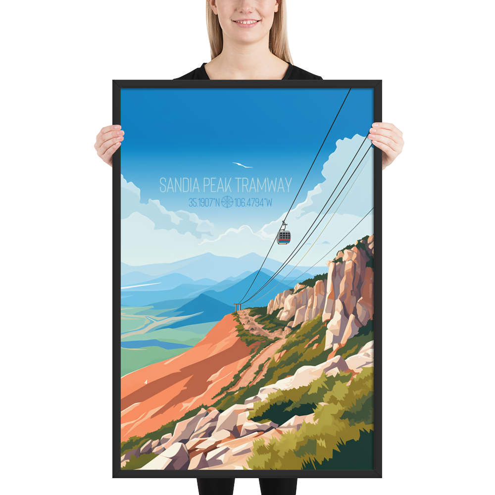 New Mexico -  Sandia Peak Tramway (Framed poster)