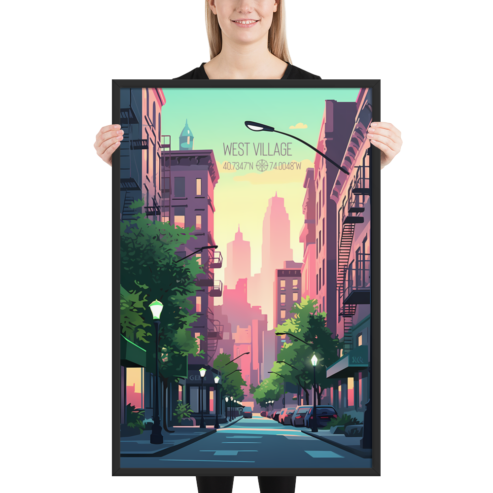 New York - West Village (Framed poster)