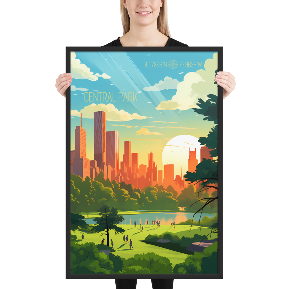 New York - Central Park Summer (Framed poster)