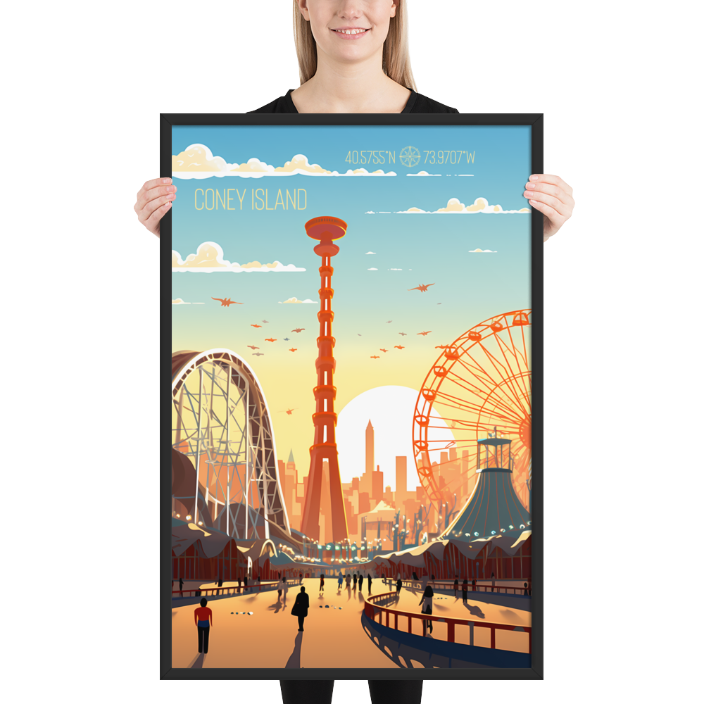 New York - Coney Island (Framed poster)