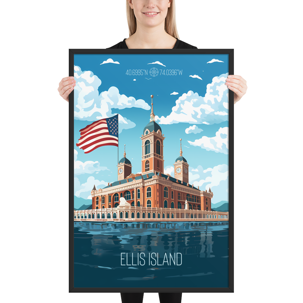 New York - Ellis Island (Framed poster)