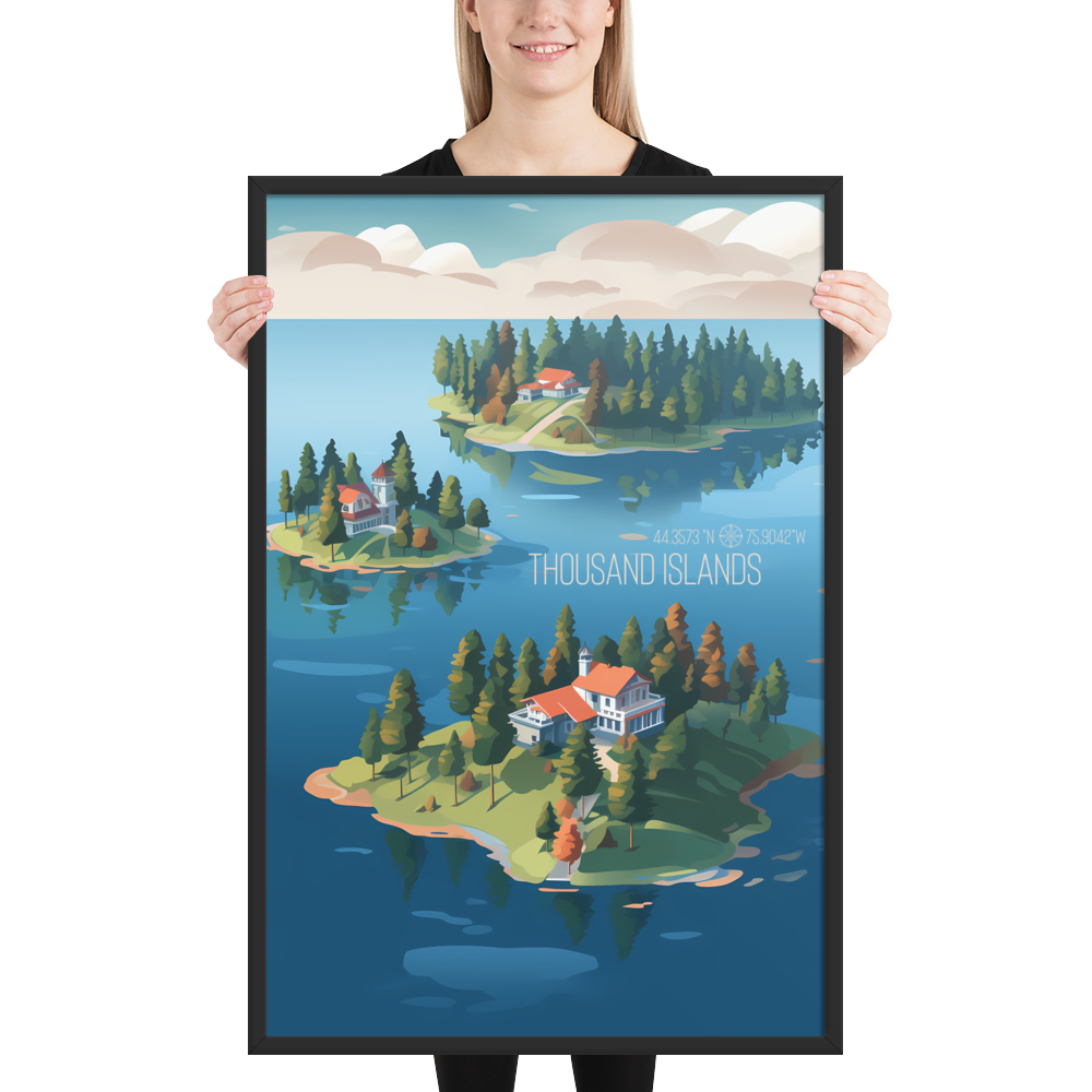 New York - Thousand Islands (Framed poster)