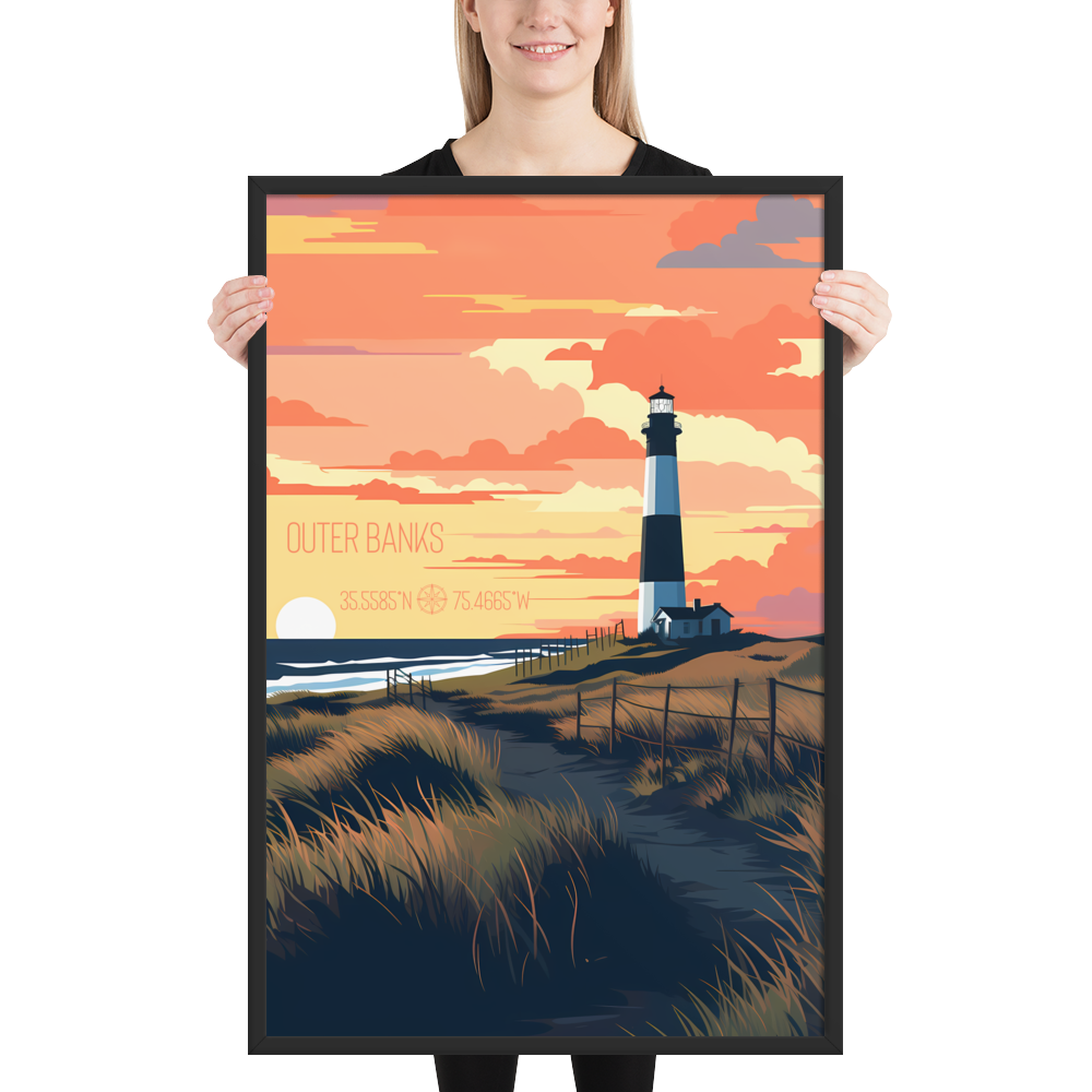 North Carolina - Outer Banks (Framed poster)