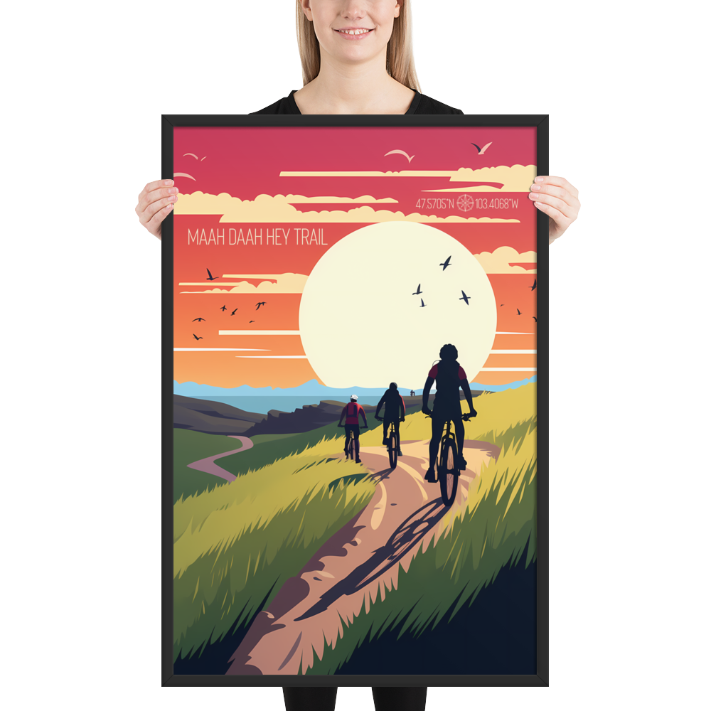 North Dakota - Maah Daah Hey Trail (Framed poster)