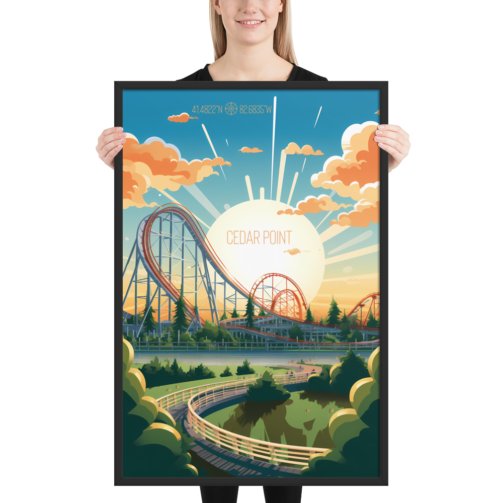 Ohio - Cedar Point Amusement Park (Framed poster)