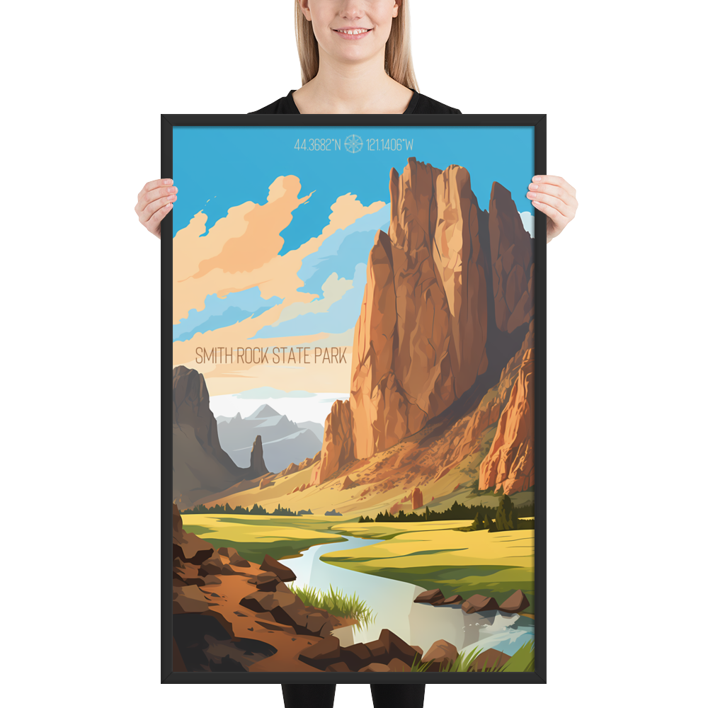 Oregon - Smith Rock State Park (Framed poster)