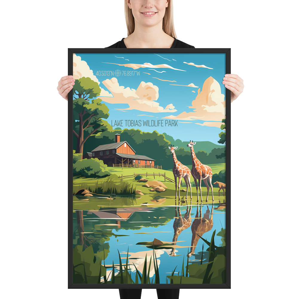 Pennsylvania - Lake Tobias Wildlife Park (Framed poster)