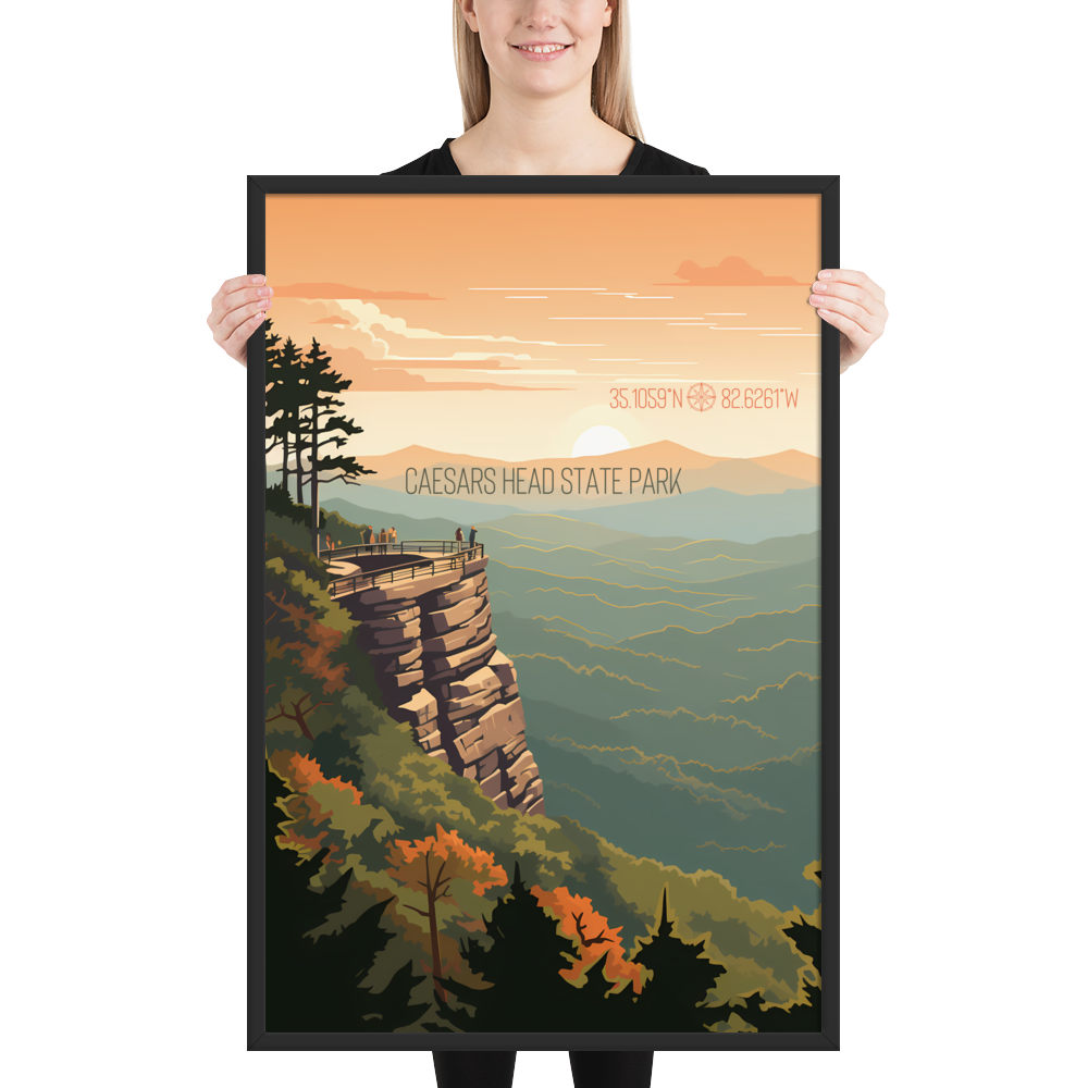 South Carolina - Caesars Head State Park (Framed poster)