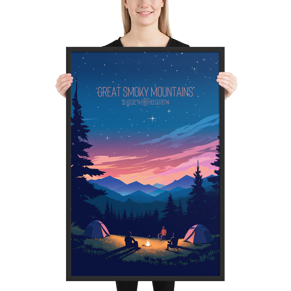 Tennessee - Great Smoky Mountains National Park (Framed poster)