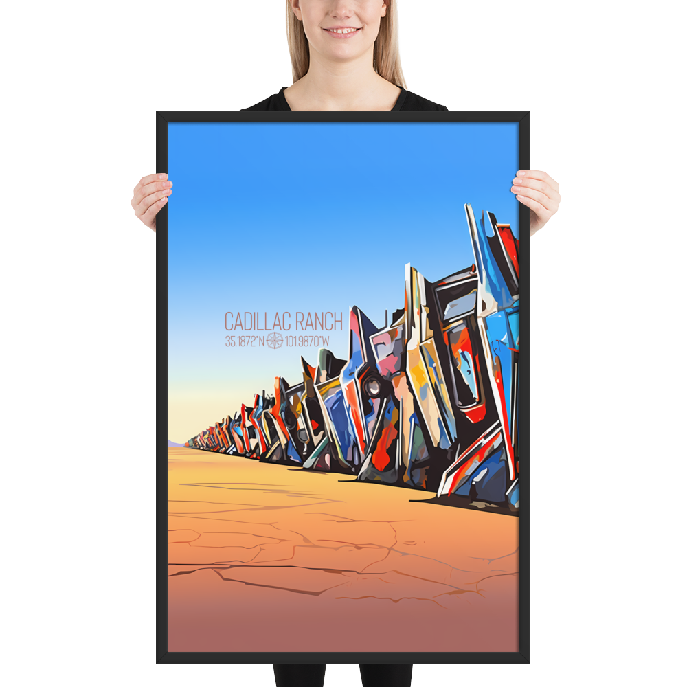 Texas - Cadillac Ranch (Framed poster)