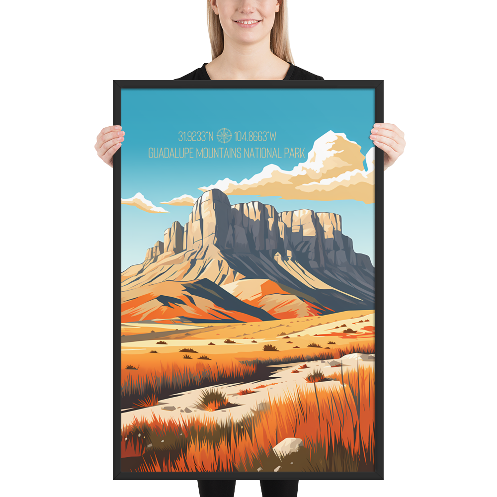 Texas - Guadalupe Mountains National Park (Framed poster)