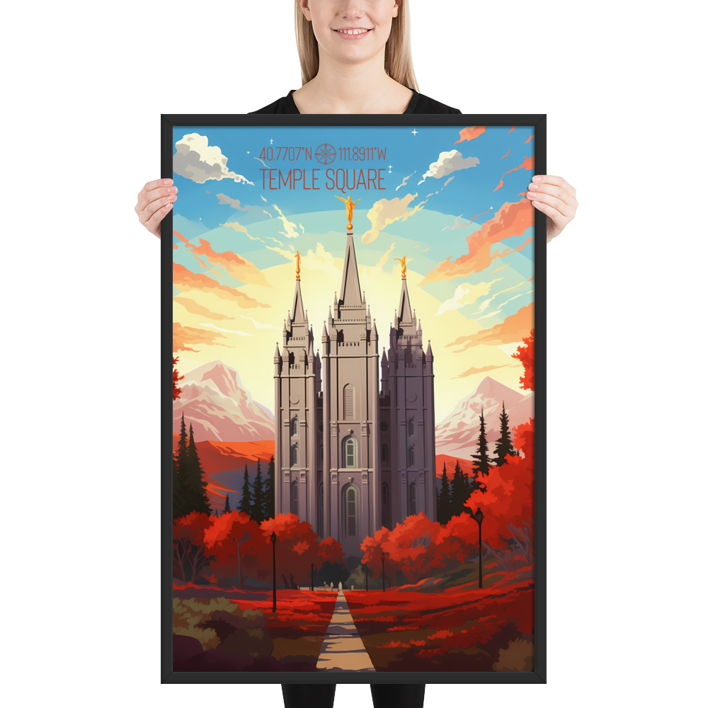 Utah - Temple Square (Framed poster)