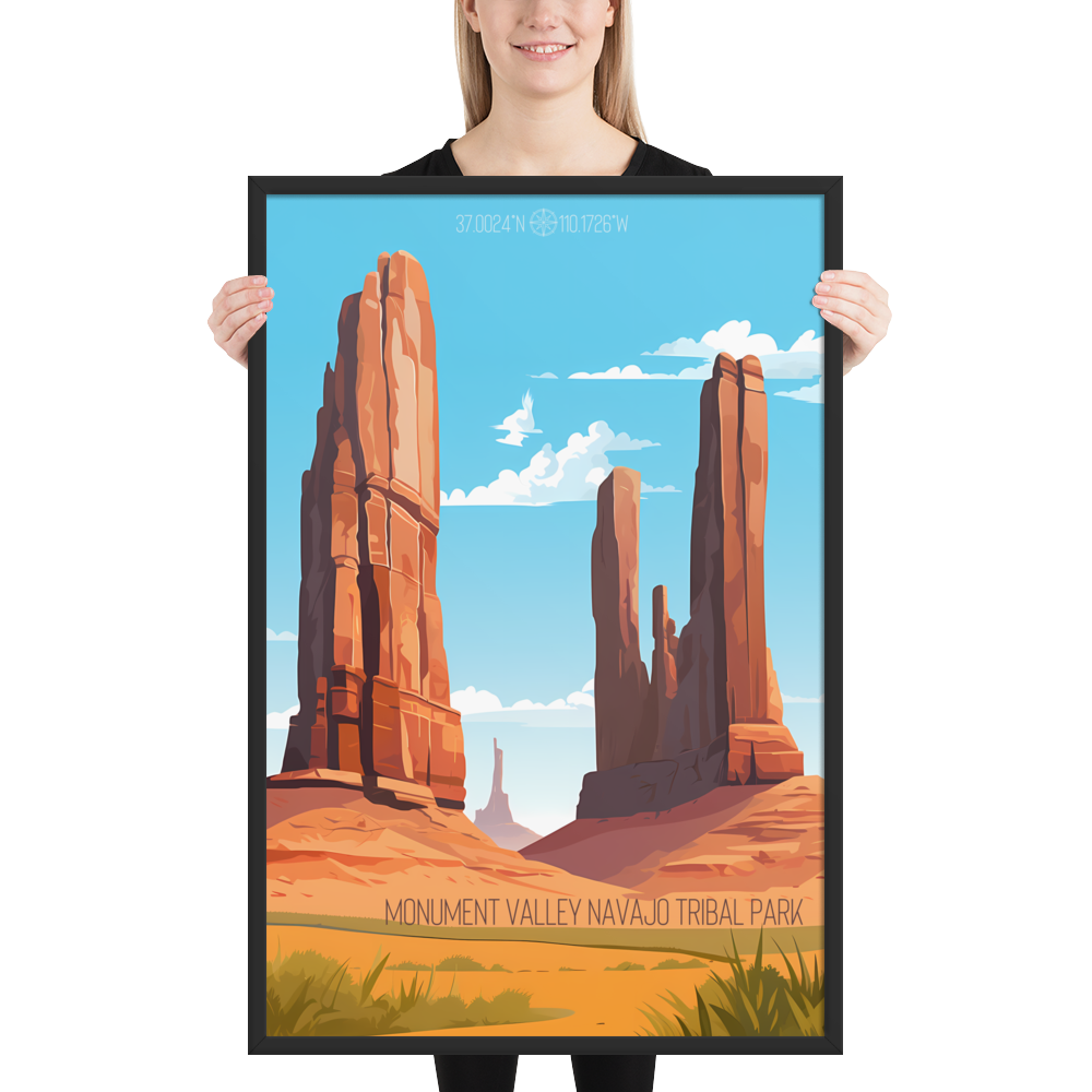 Utah - Monument Valley Navajo Tribal Park (Framed poster)