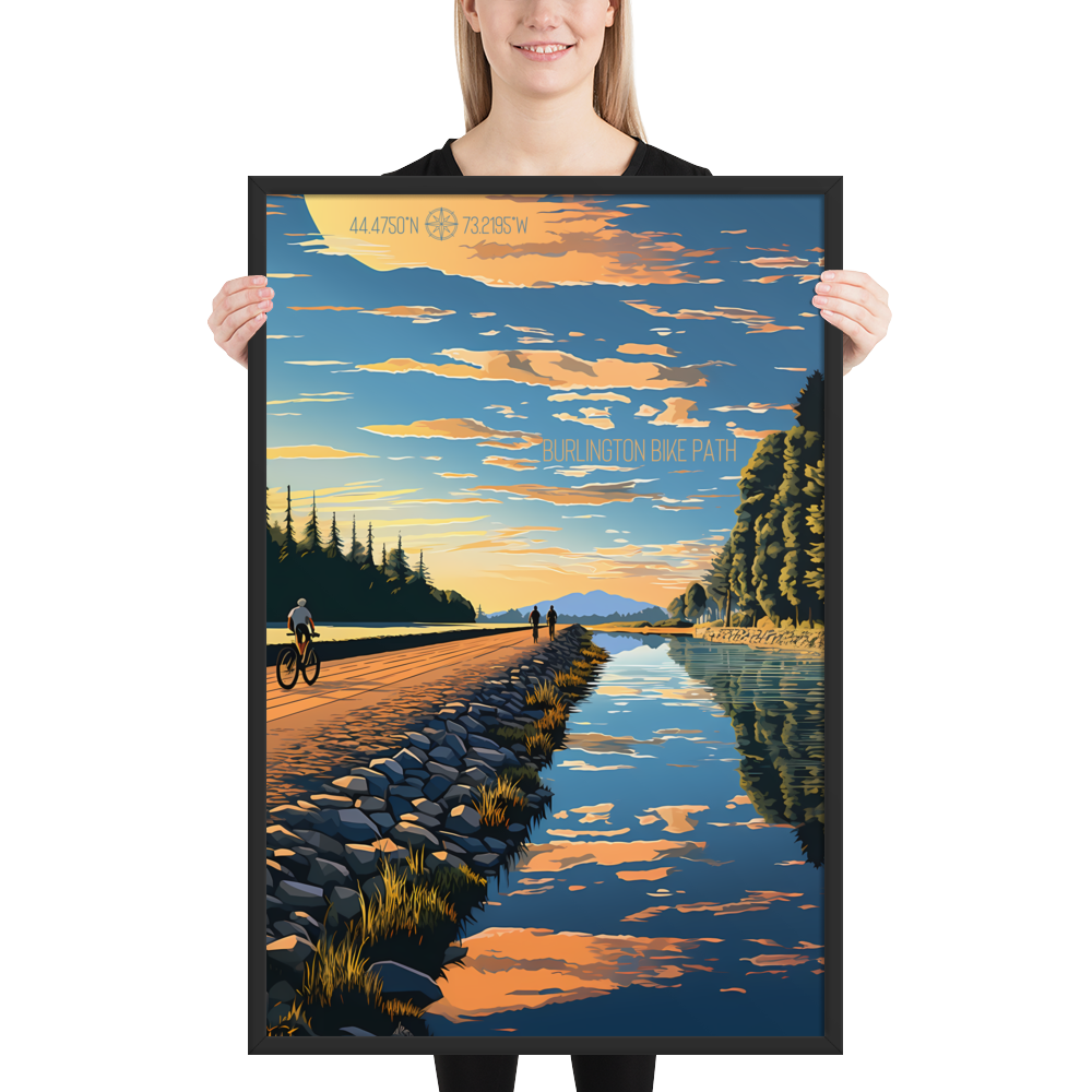 Vermont - Burlington Bike Path (Framed poster)