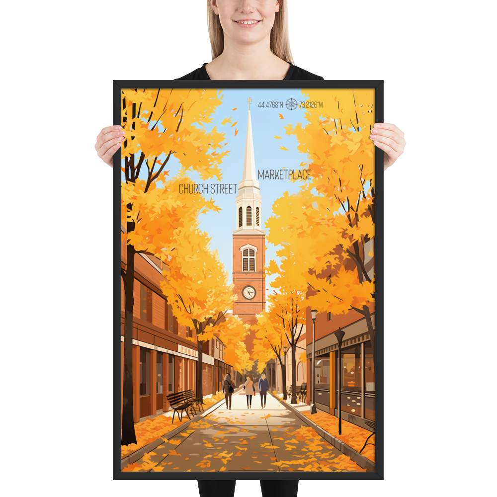 Vermont - Church Street Marketplace (Framed poster)