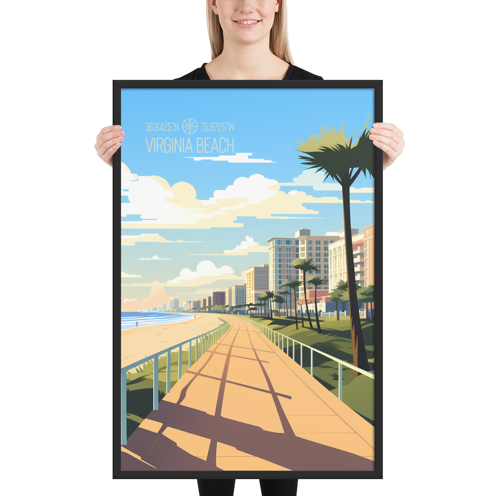 Virginia - Virginia Beach (Framed poster)