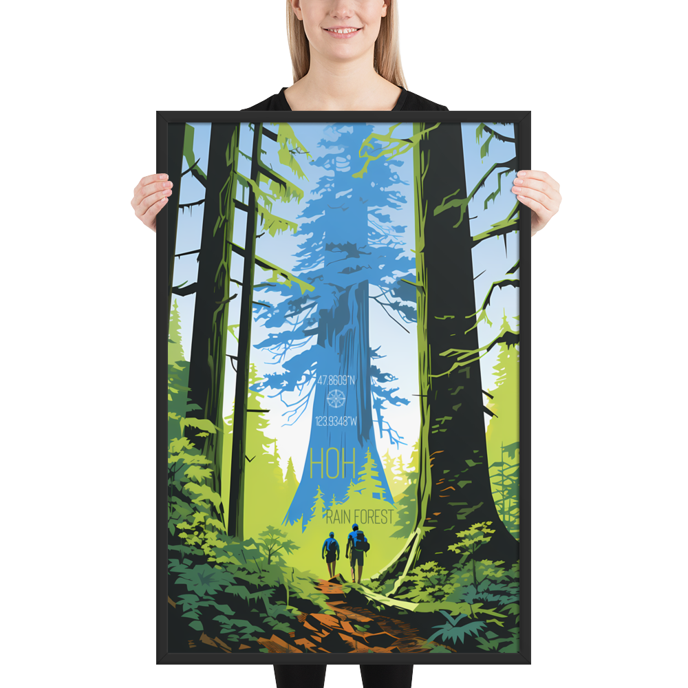 Washington -  Hoh Rainforest (Framed poster)