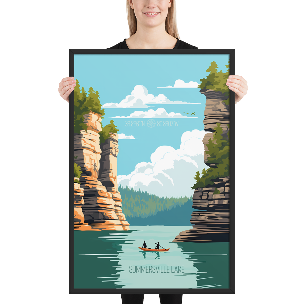 West Virginia - Summersville Lake (Framed poster)