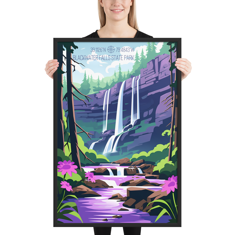 West Virginia - Blackwater Falls State Park (Framed poster)