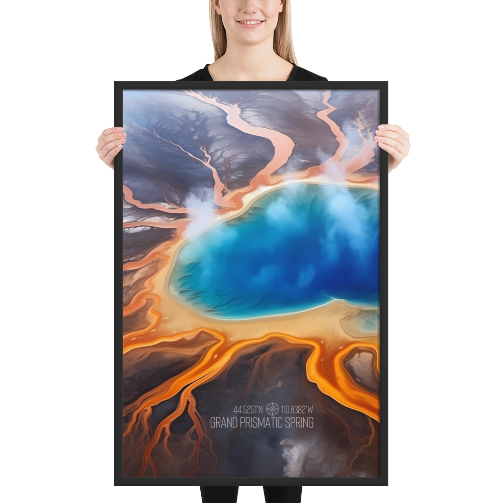 Wyoming - Grand Prismatic Spring (Framed poster)