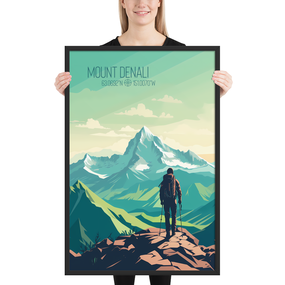 Alaska - Mount Denali (Framed poster)