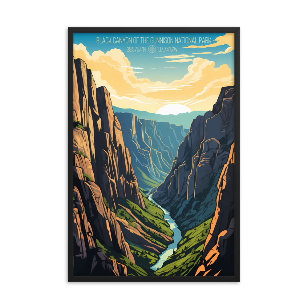 Colorado - Black Canyon of the Gunnison National Park (Framed poster)