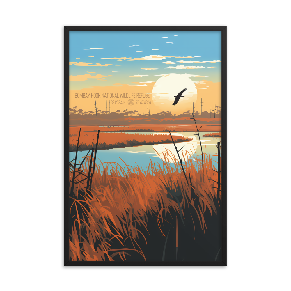 Delaware - Bombay Hook National Wildlife Refuge (Framed poster)