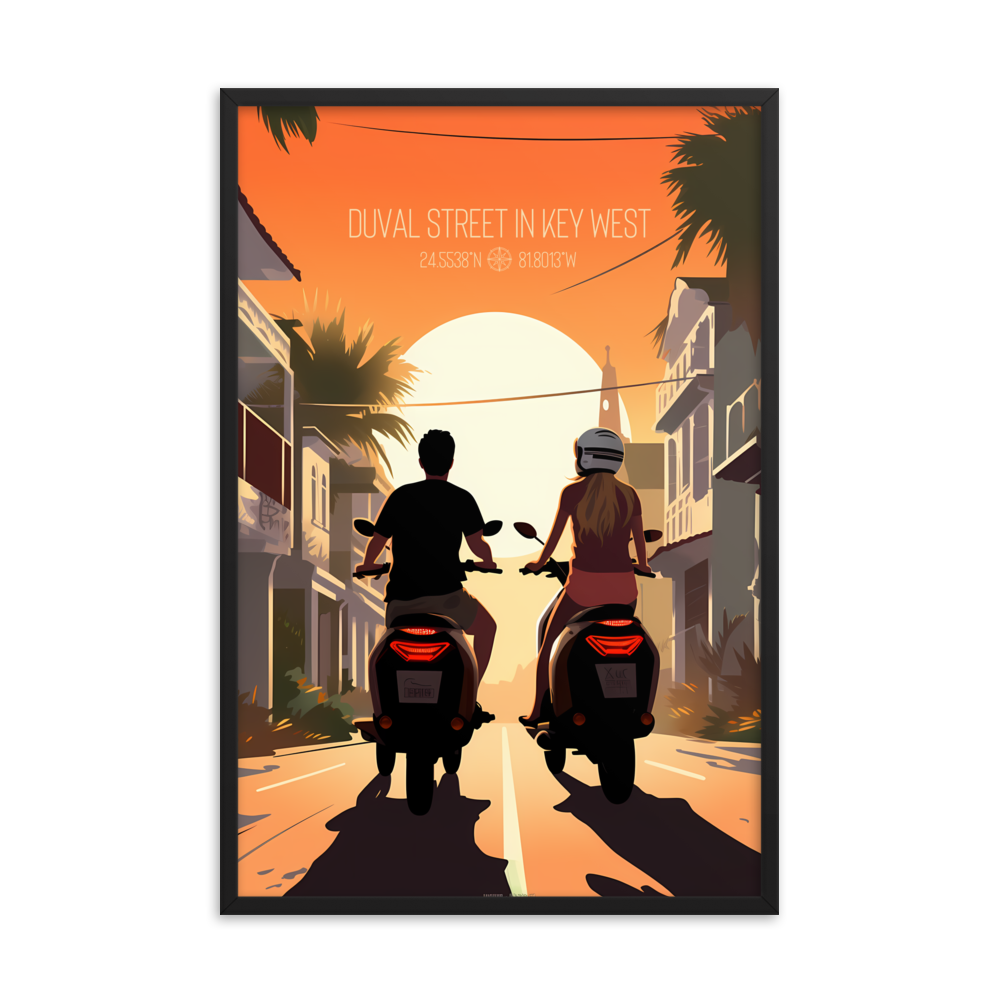 Florida - Duval Street Key west (Framed poster)