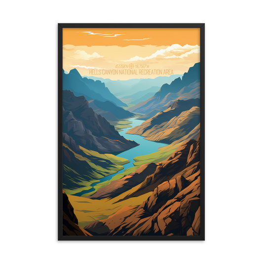 Idaho - Hells Canyon National Recreation Area (Framed poster)