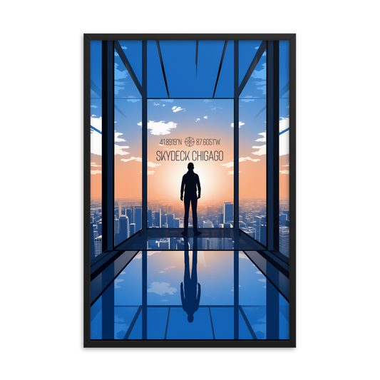 Illinois - Skydeck Chicago (Framed poster)