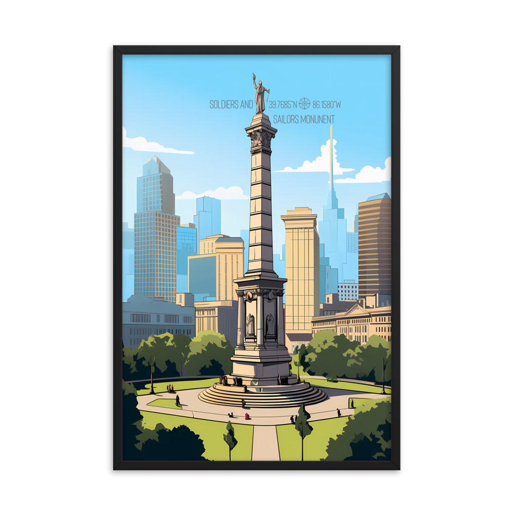 Indiana - Soldiers and Sailors Monument (Framed poster)