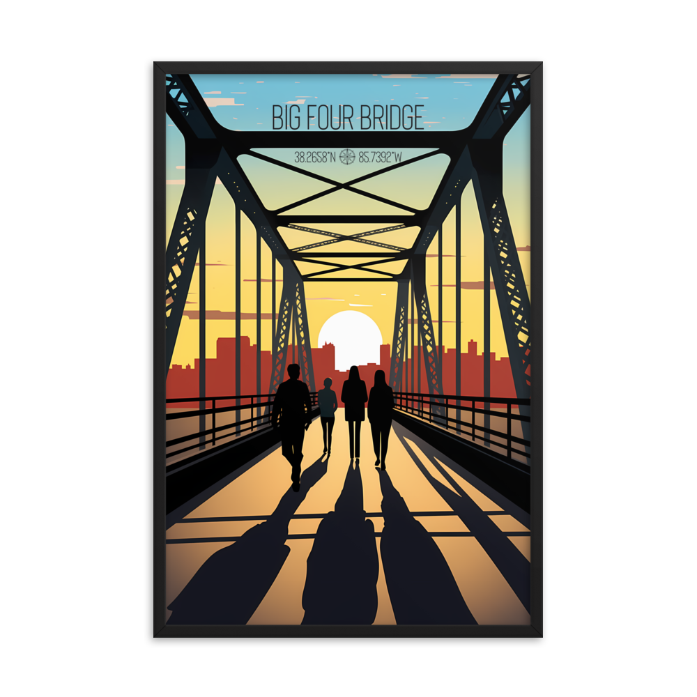 Kentucky - Big Four Bridge (Framed poster)