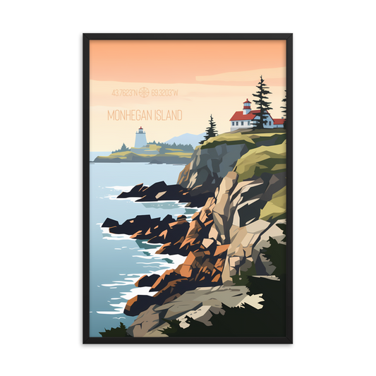 Maine - Monhegan Island (Framed poster)