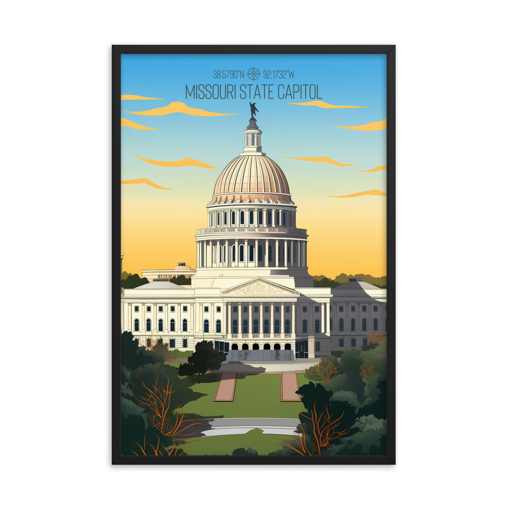 Missouri - Missouri State Capitol (Framed poster)