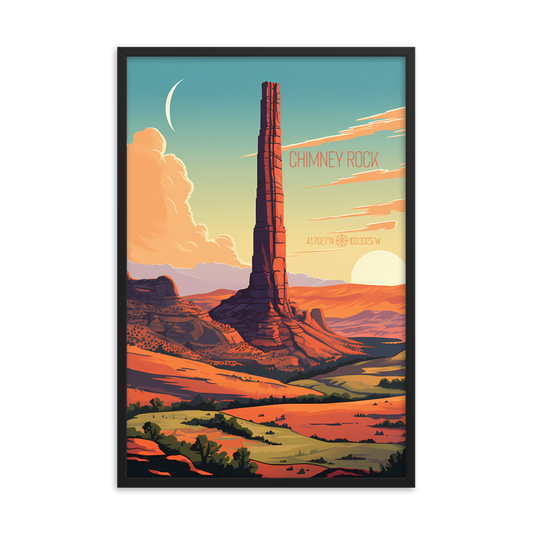 Nebraska - Chimney Rock (Framed poster)