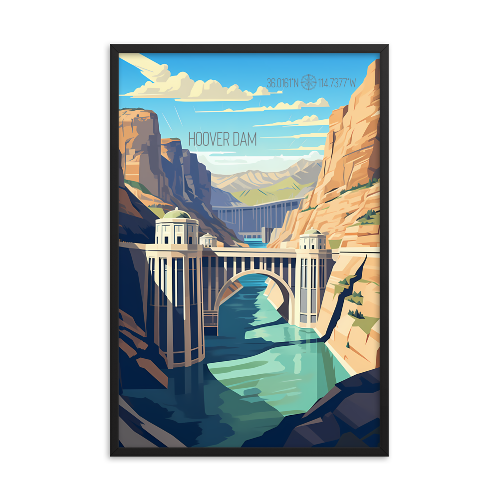 Nevada - Hoover Dam (Framed poster)