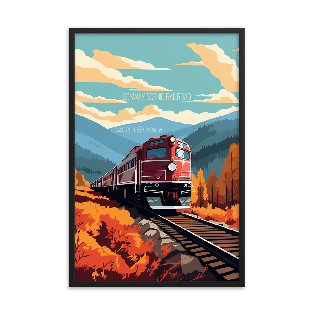 New Hampshire - Conway Scenic Railroad (Framed poster)