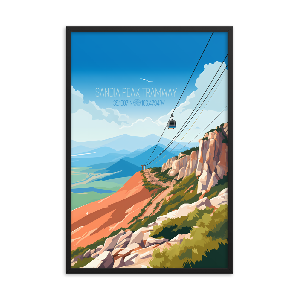 New Mexico -  Sandia Peak Tramway (Framed poster)