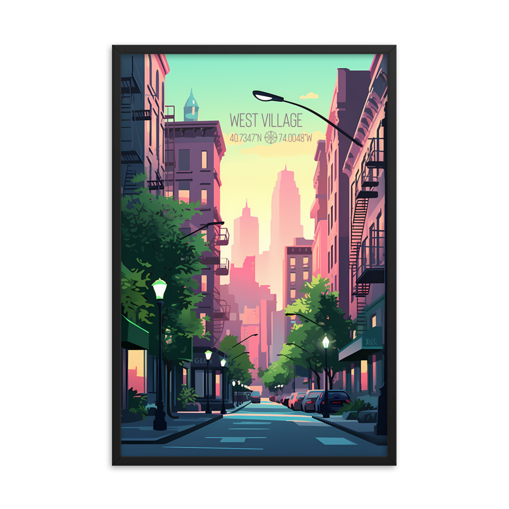 New York - West Village (Framed poster)