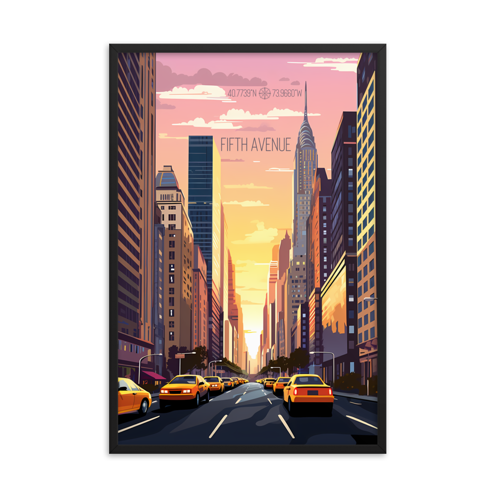 New York - Fifth Avenue (Framed poster)