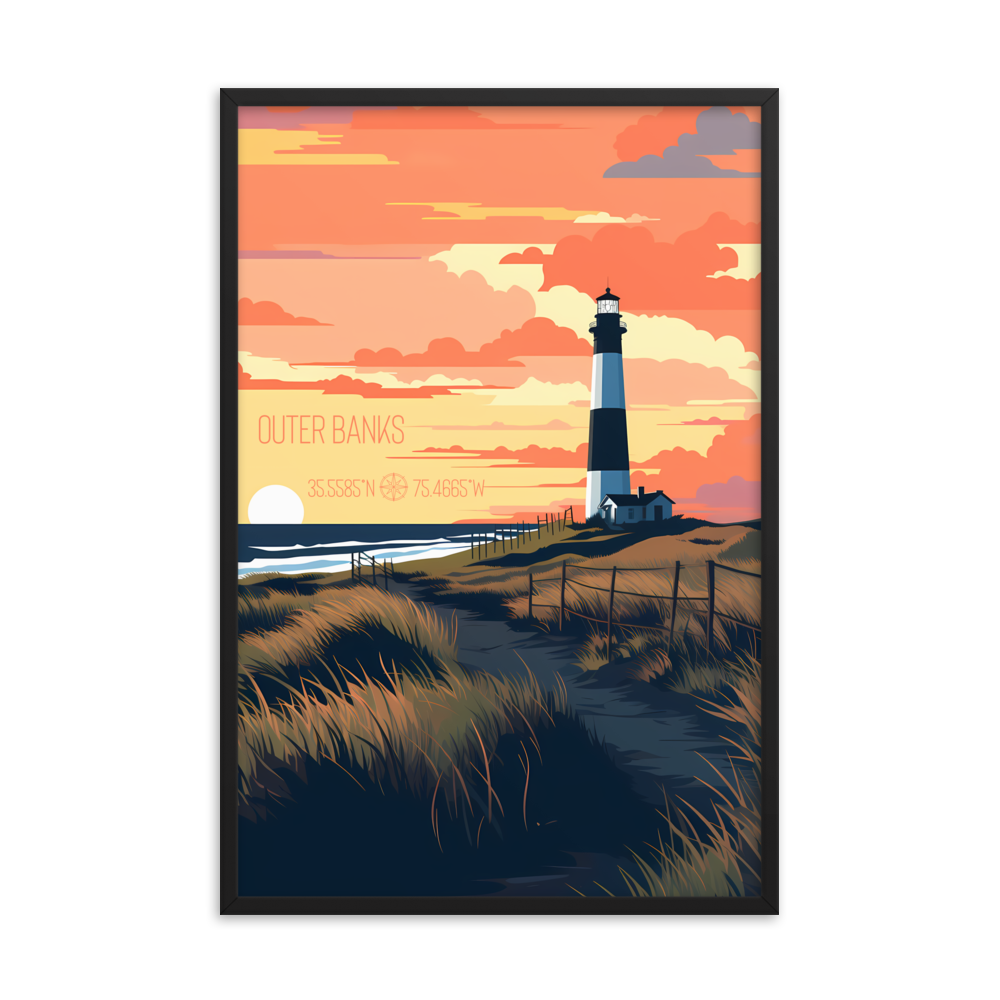 North Carolina - Outer Banks (Framed poster)