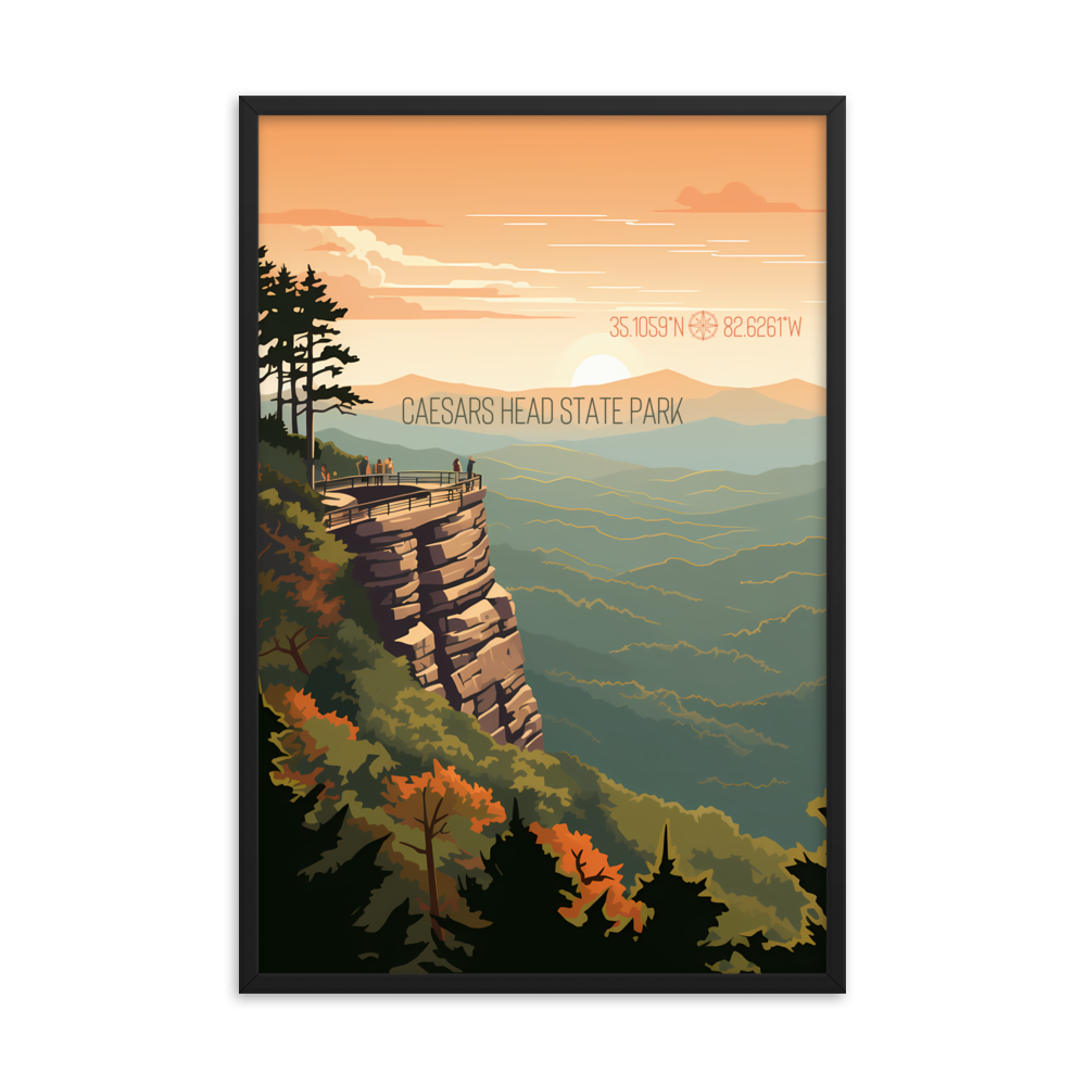 South Carolina - Caesars Head State Park (Framed poster)