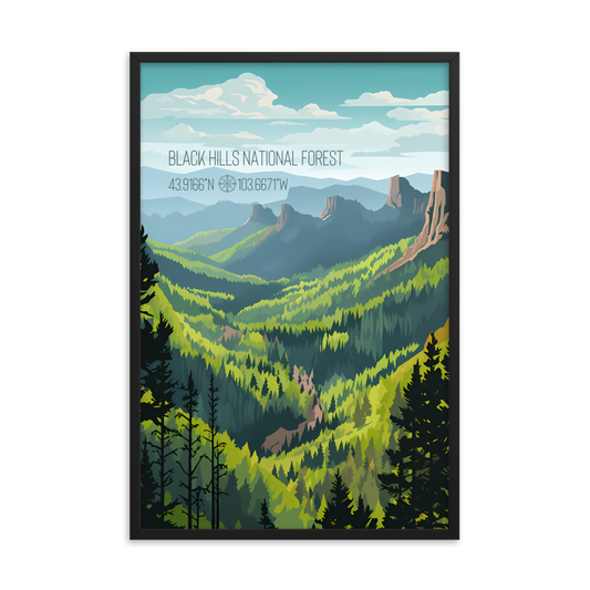 South Dakota - Black Hills National Forest (Framed poster)