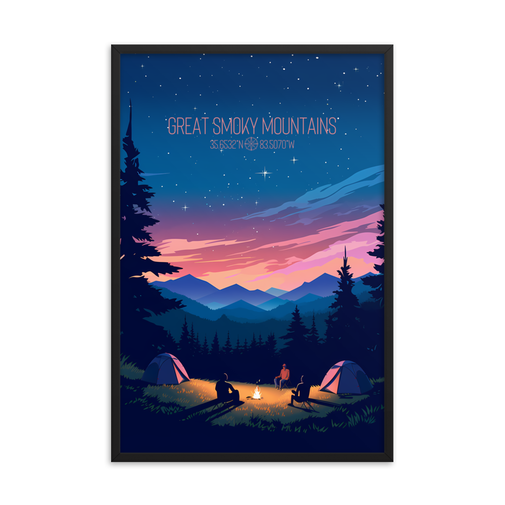 Tennessee - Great Smoky Mountains National Park (Framed poster)