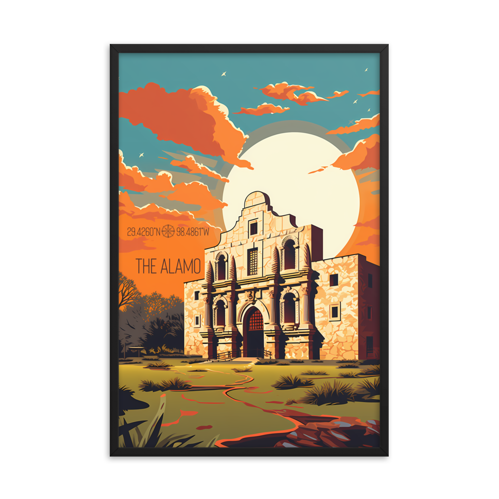 Texas - The Alamo (Framed poster)