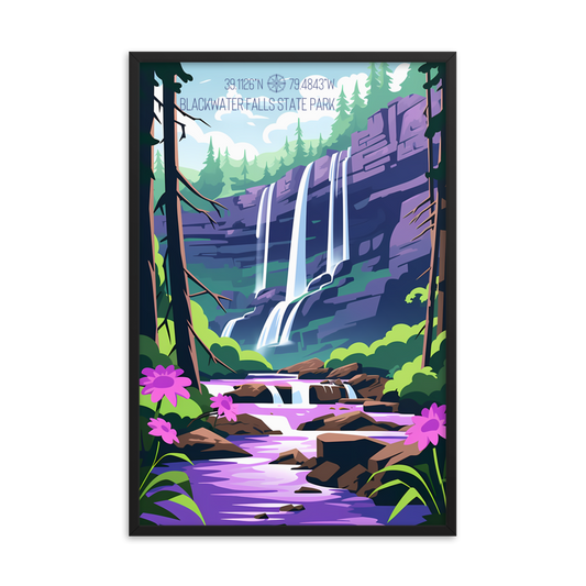 West Virginia - Blackwater Falls State Park (Framed poster)