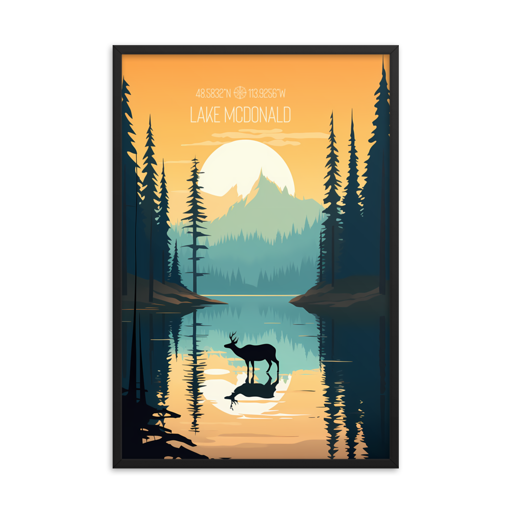 Montana - Lake McDonald (Framed poster)