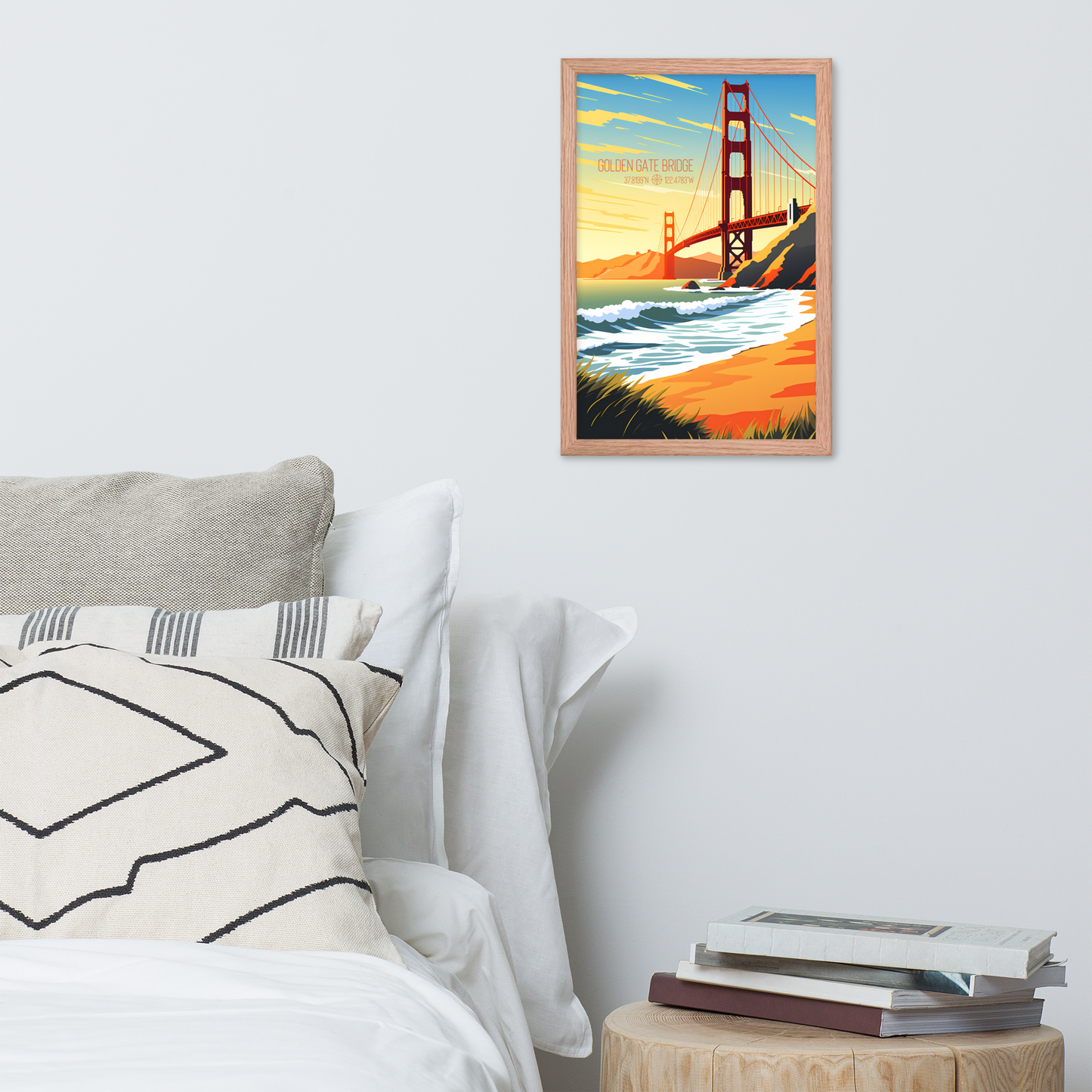 California - Golden Gate Bridge (Framed poster)